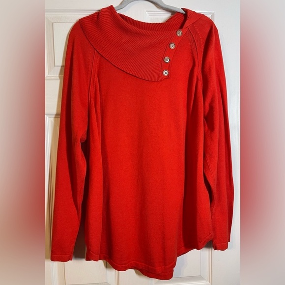 Investments Tops - Investments Women’s Plus Size Cowl Neck Sweater Size 3X Red